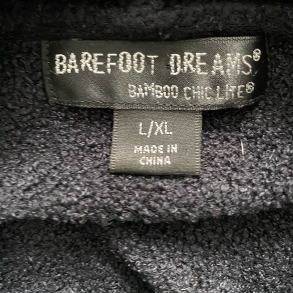 BAREFOOT DREAMS Bamboo Chic Lite Black Cardigan Wrap Open Front L/XL - Picture 4 of 5